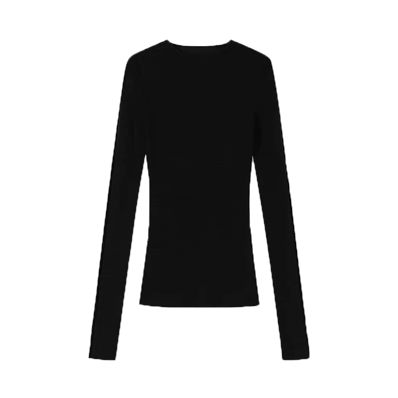 Női Designer fordított gallérú csíkos hosszú ujjú pulóver
